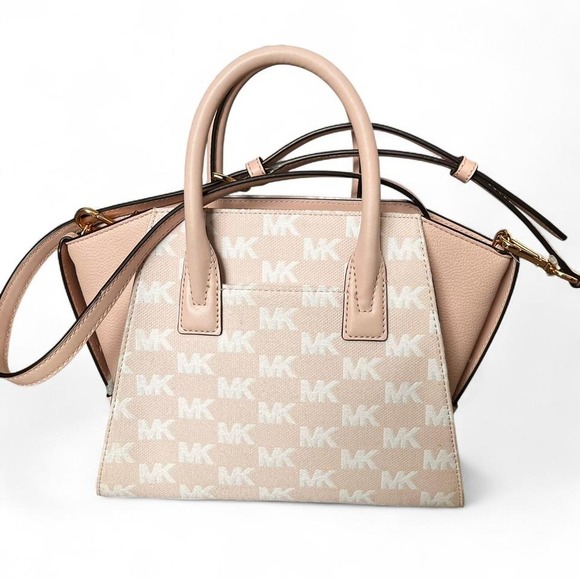 Michael Kors Avril Small Satchel Pink MK Logo Crossbody Purse Designer Purse main image 8